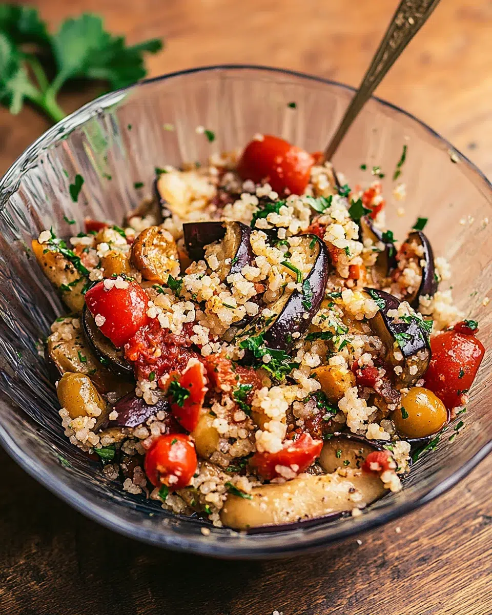 Salade d’Aubergines Rôties, Tomates et Pois Chiches : Découvrez cette recette savoureuse et simple à réaliser !