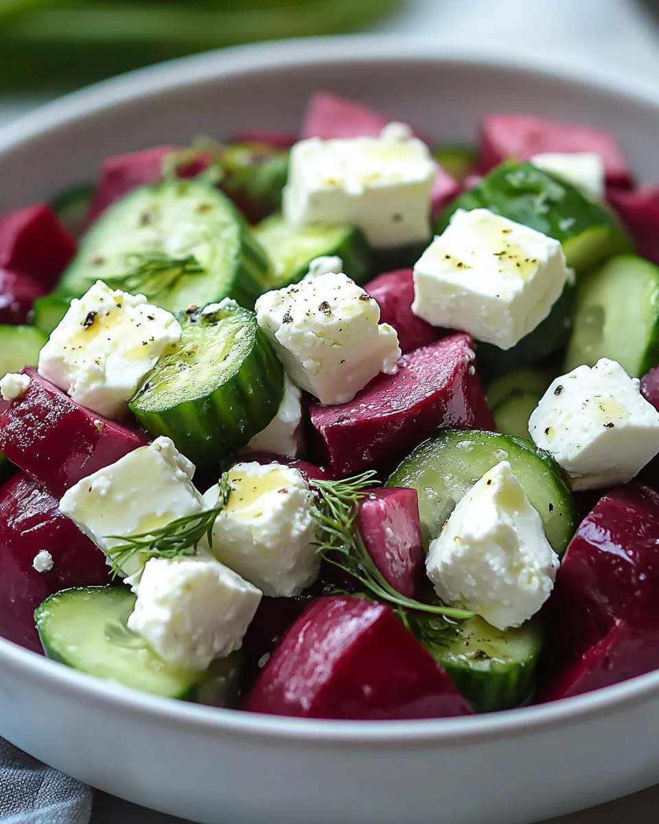 Salade de Betteraves, Feta et Concombres : Un délice!