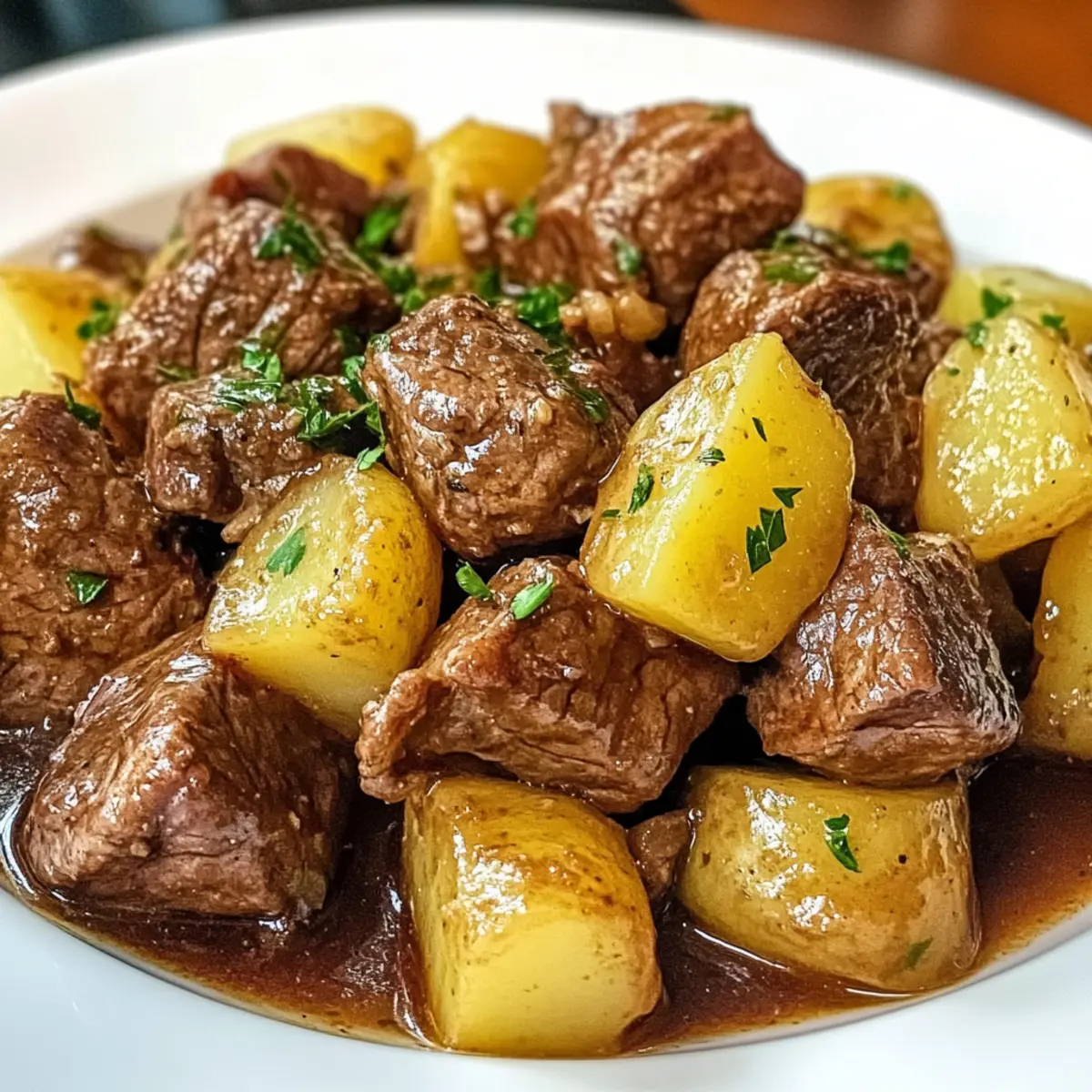 Bouchées de bœuf au beurre à l’ail et pommes de terre réconfortantes