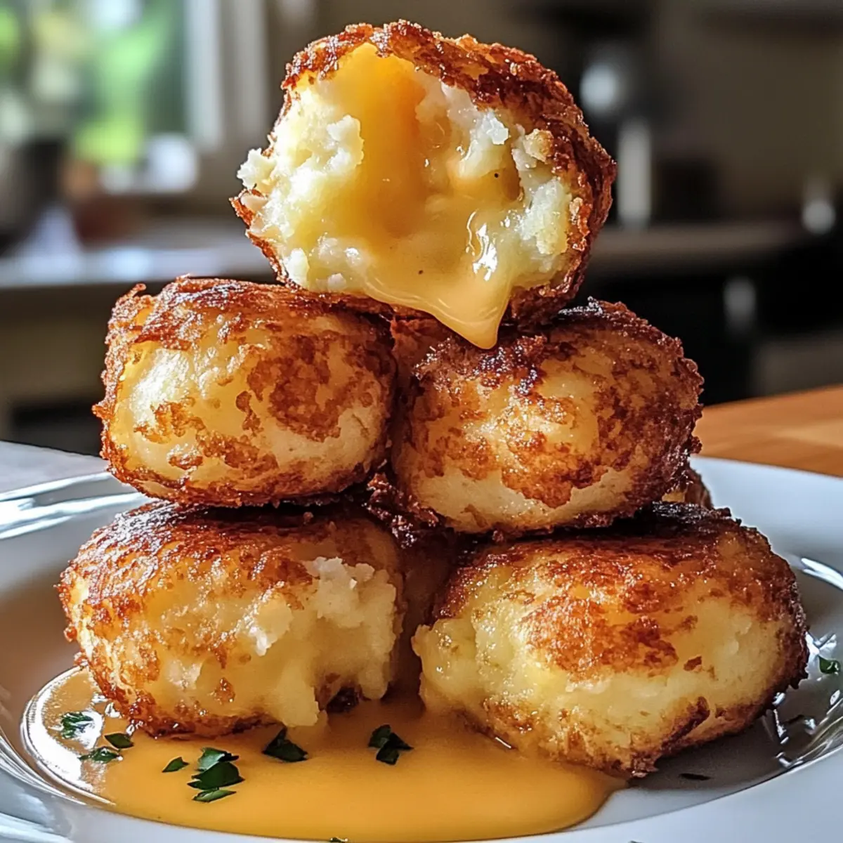 Boulettes de pommes de terre en purée au fromage croustillantes