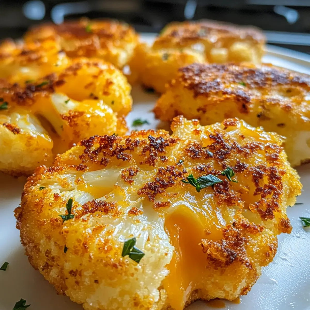 Steaks de Chou-fleur Dorés et Fromage croustillants
