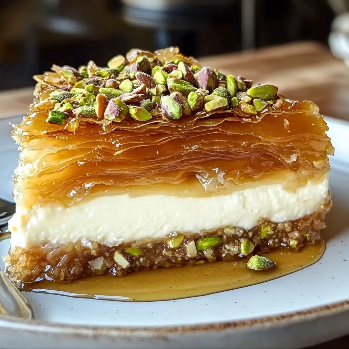 Gâteau au fromage baklava aux noix de pécan et au miel