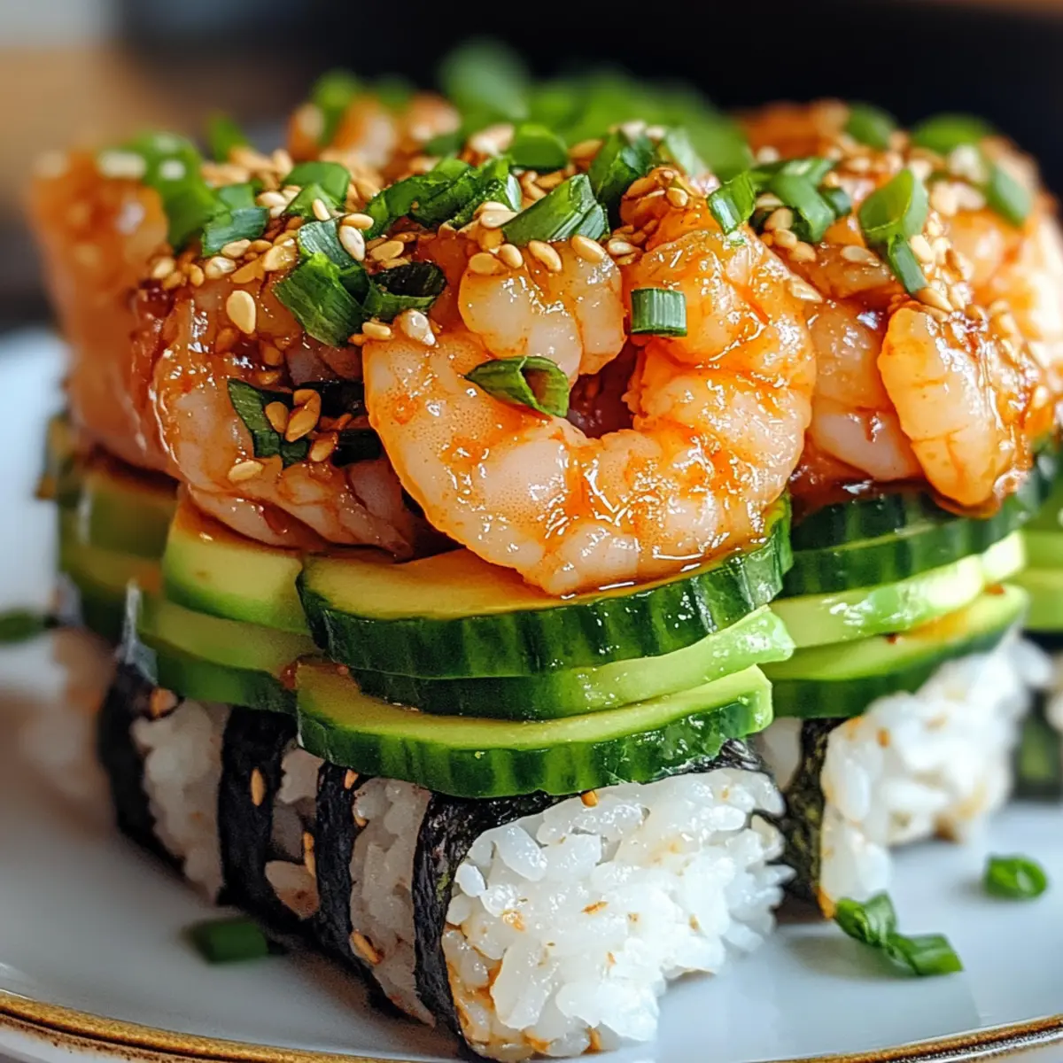 Sushi aux crevettes : Empilements épicés irrésistibles