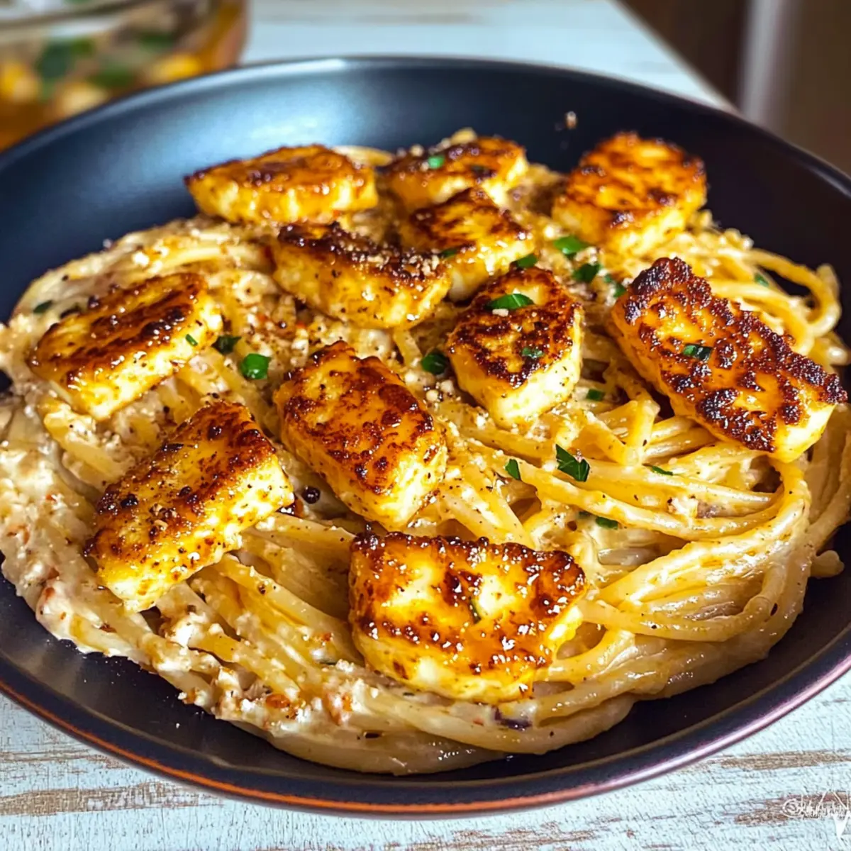 Pâtes halloumi au miel épicé faciles et délicieuses