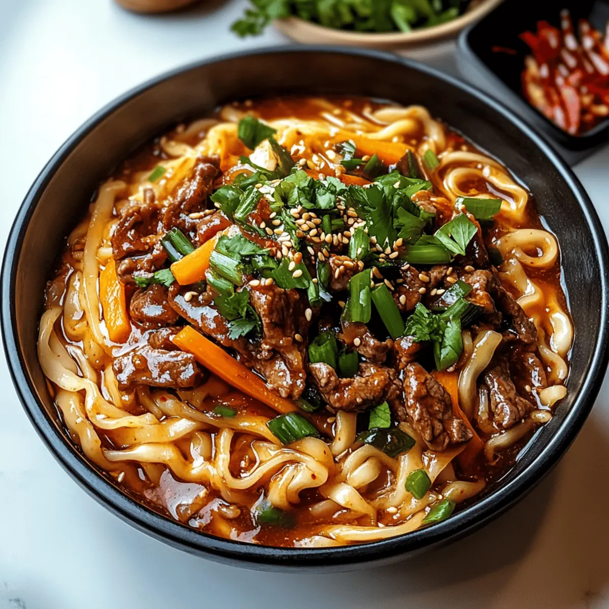 Nouilles de bœuf au Gochujang un Délice Épicé