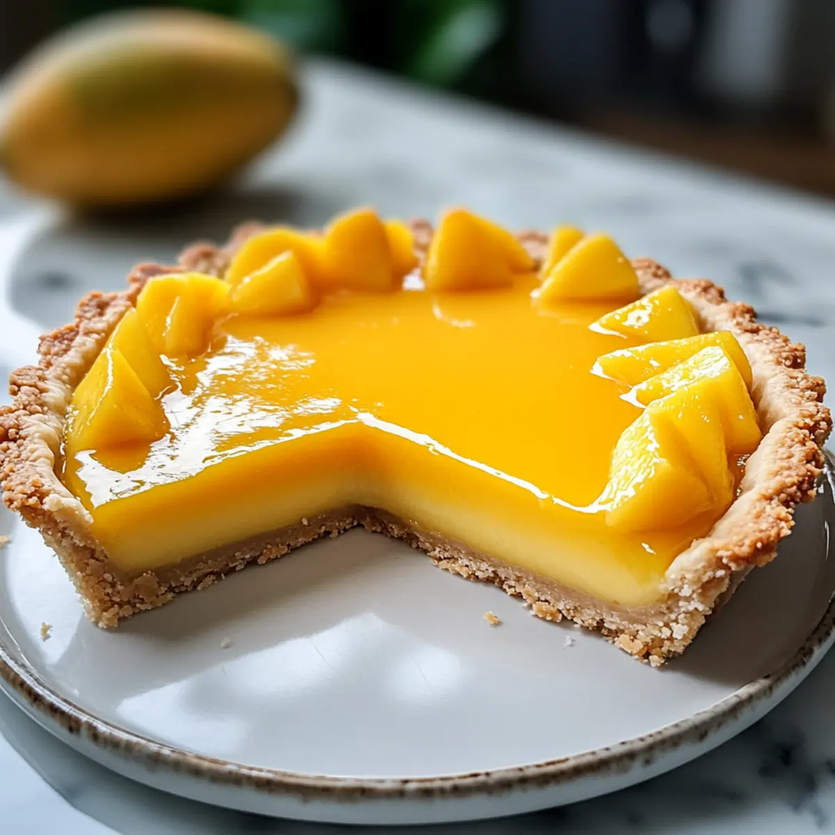 Tarte au lait caillé de mangue crémeuse et exotique