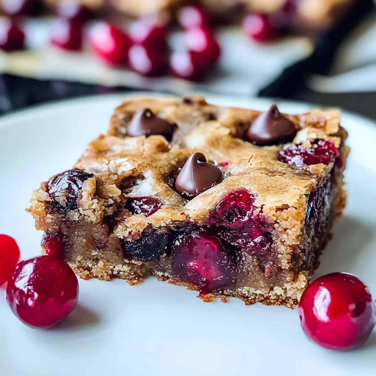 Barres aux cerises et pépites de chocolat faciles