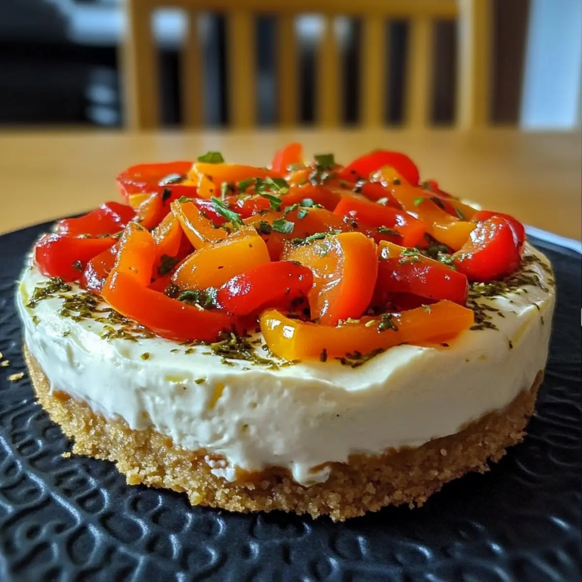 Cheesecake parmesan-poivrons pour un apéritif savoureux