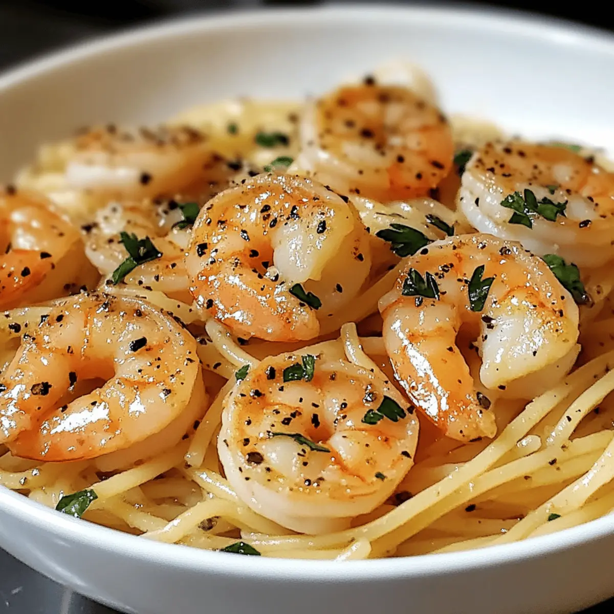 Pâtes aux crevettes à l'ail et au beurre en une seule casserole