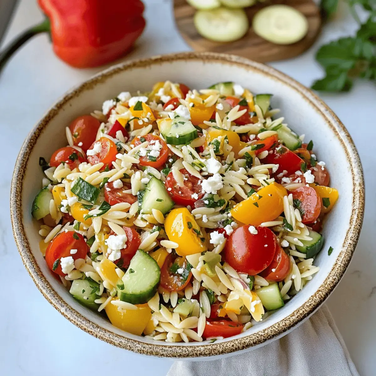 Salade d'Orzo Arc-en-ciel : Fraîcheur et Couleurs en 30 Min.