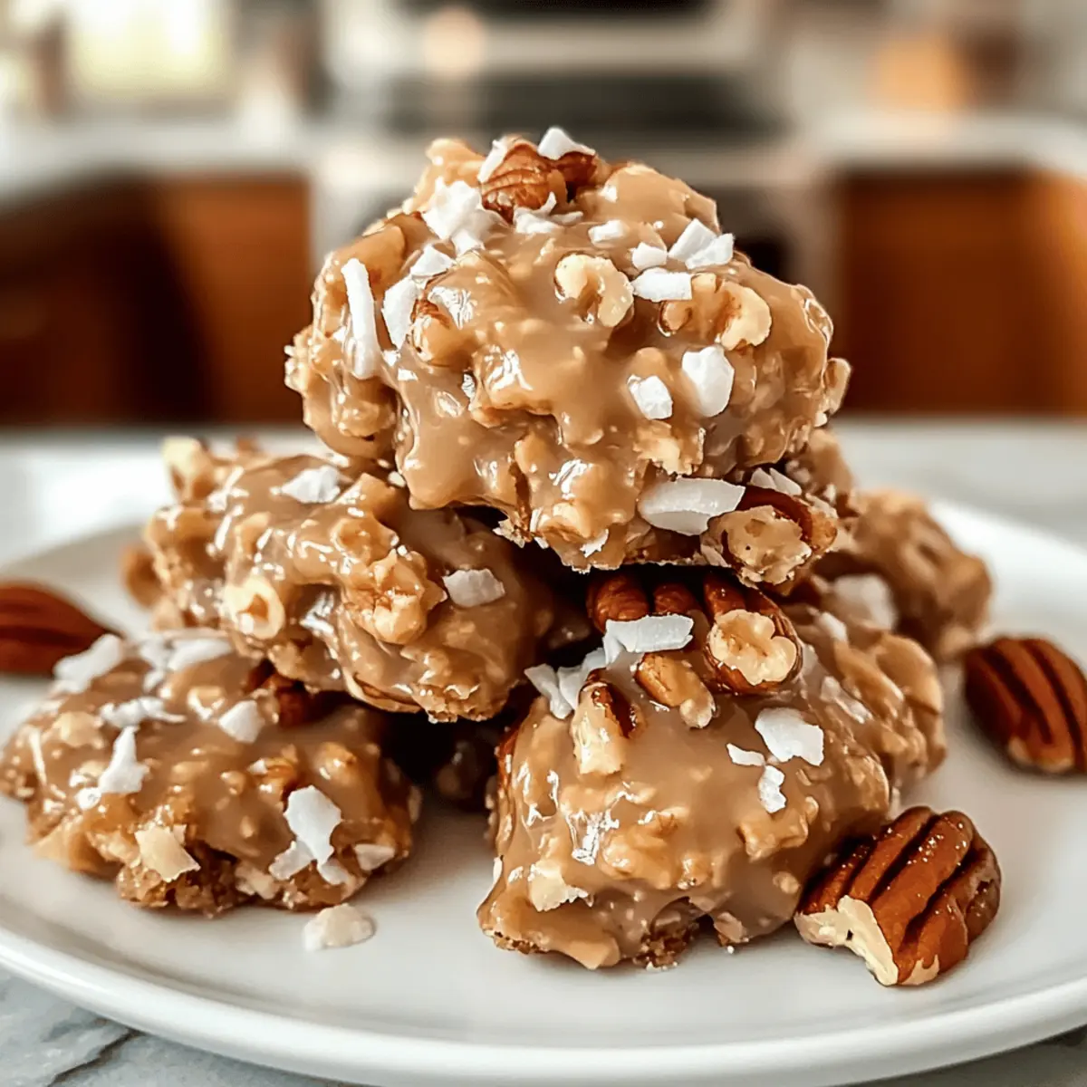 Pralines de noix de coco et de pacanes sans cuisson