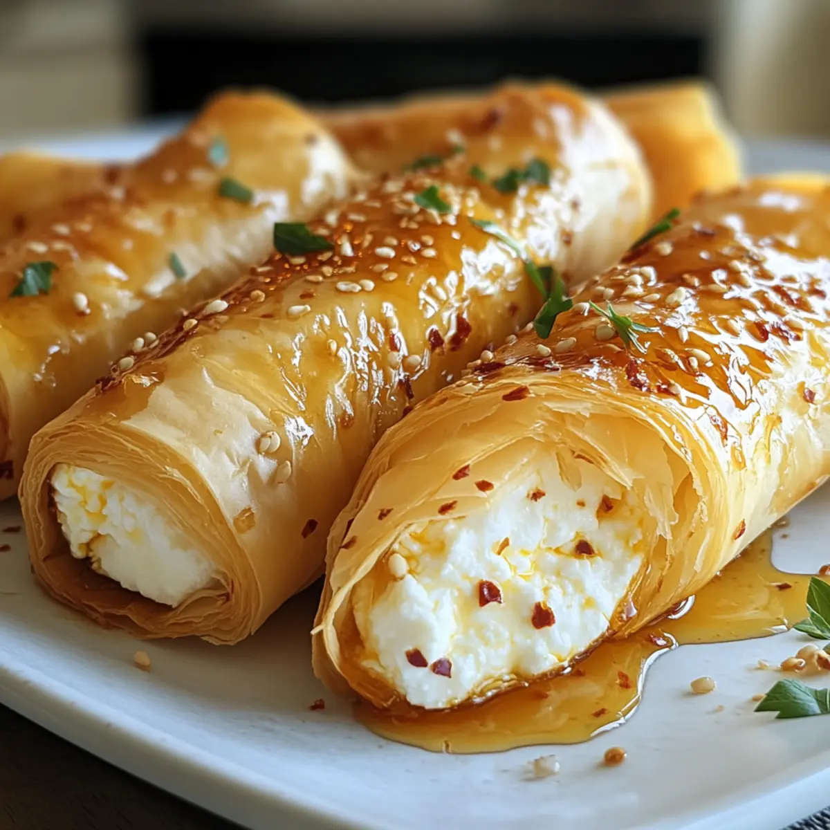 Roulés de Feta au Miel Piquant Faciles à Faire