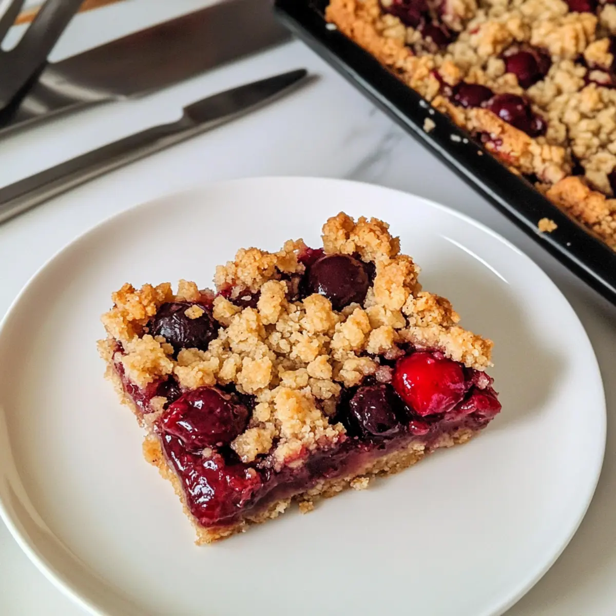 Barres de crumble aux cerises irrésistibles à coup sûr