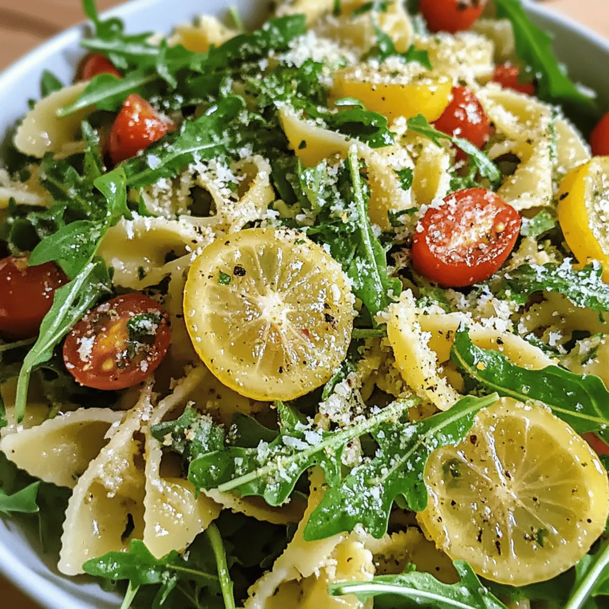 Salade de pâtes au citron et roquette fraîche et rapide