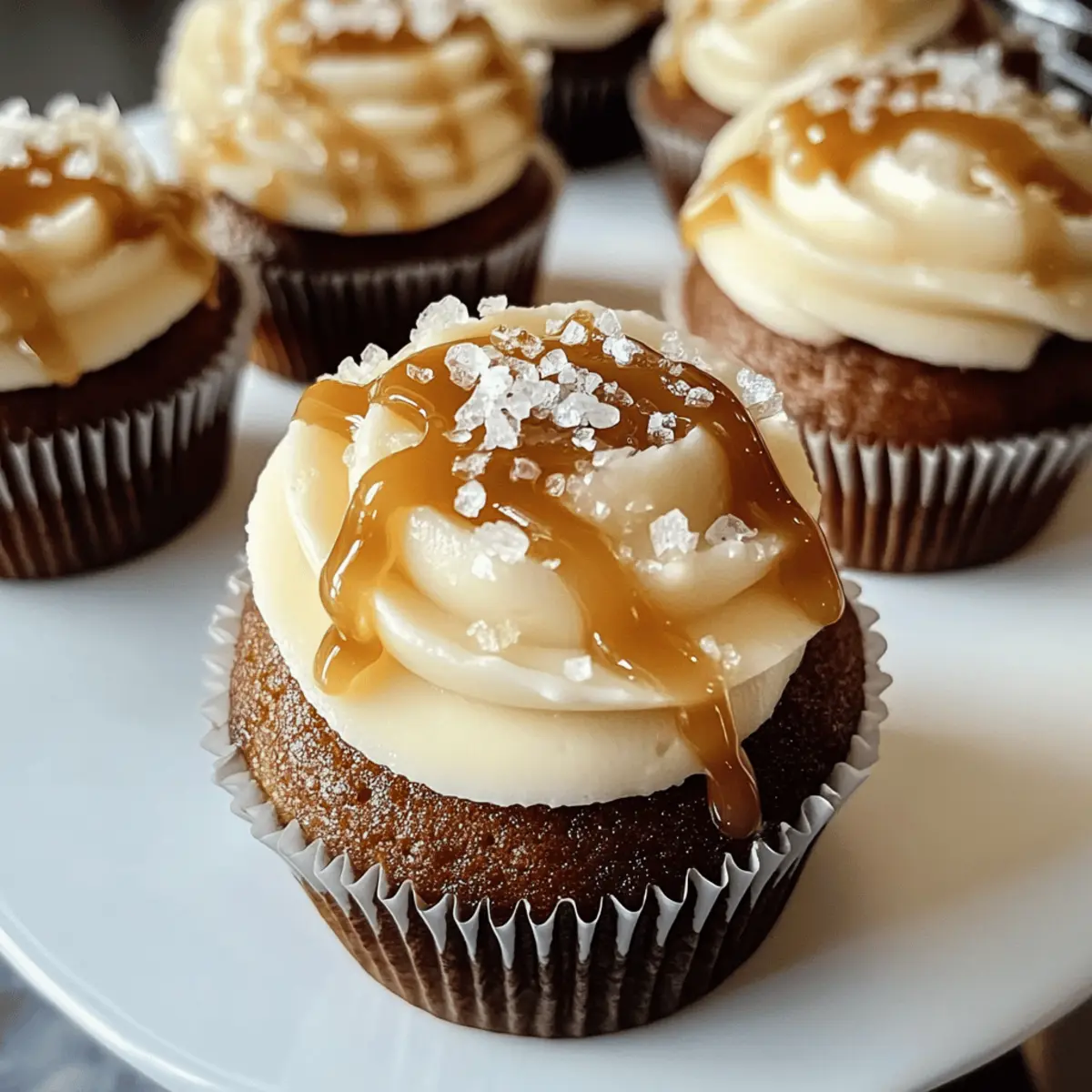 Cupcakes à la crème de fromage au caramel salé délicieux