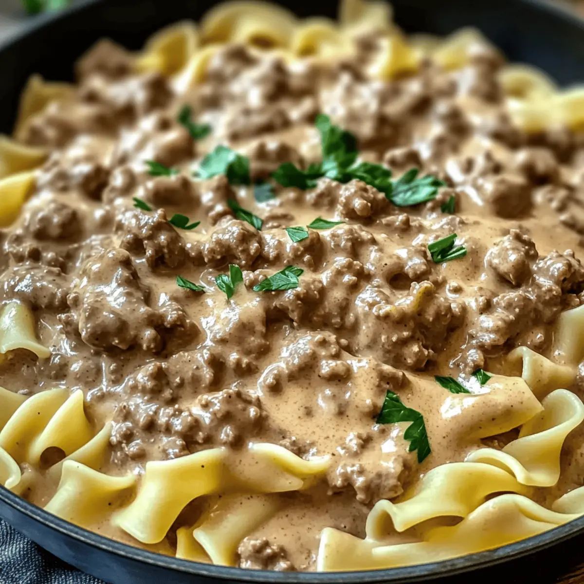Délice de Stroganoff de bœuf haché savoureux