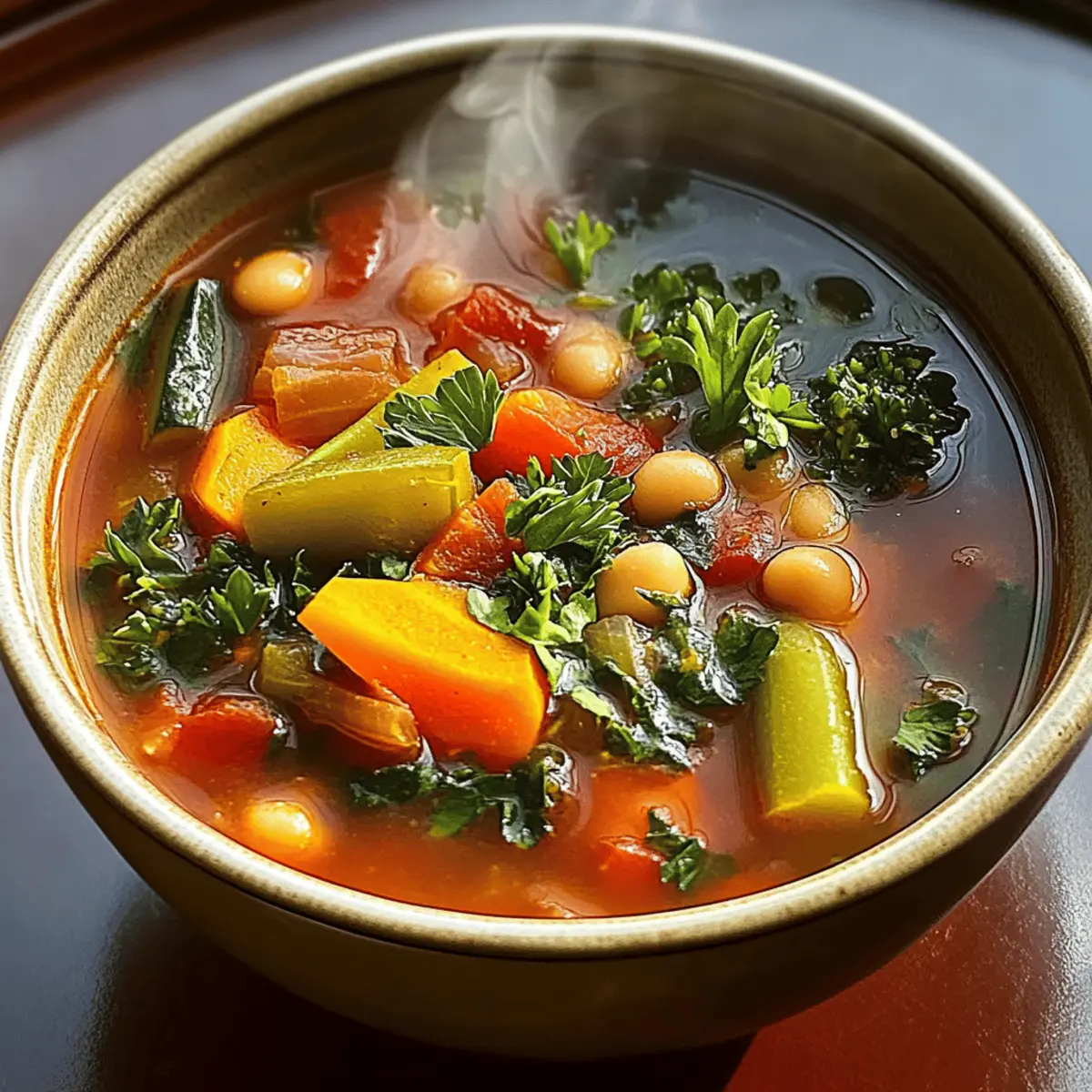 Soupe de légumes riche en protéines pour un réconfort sain