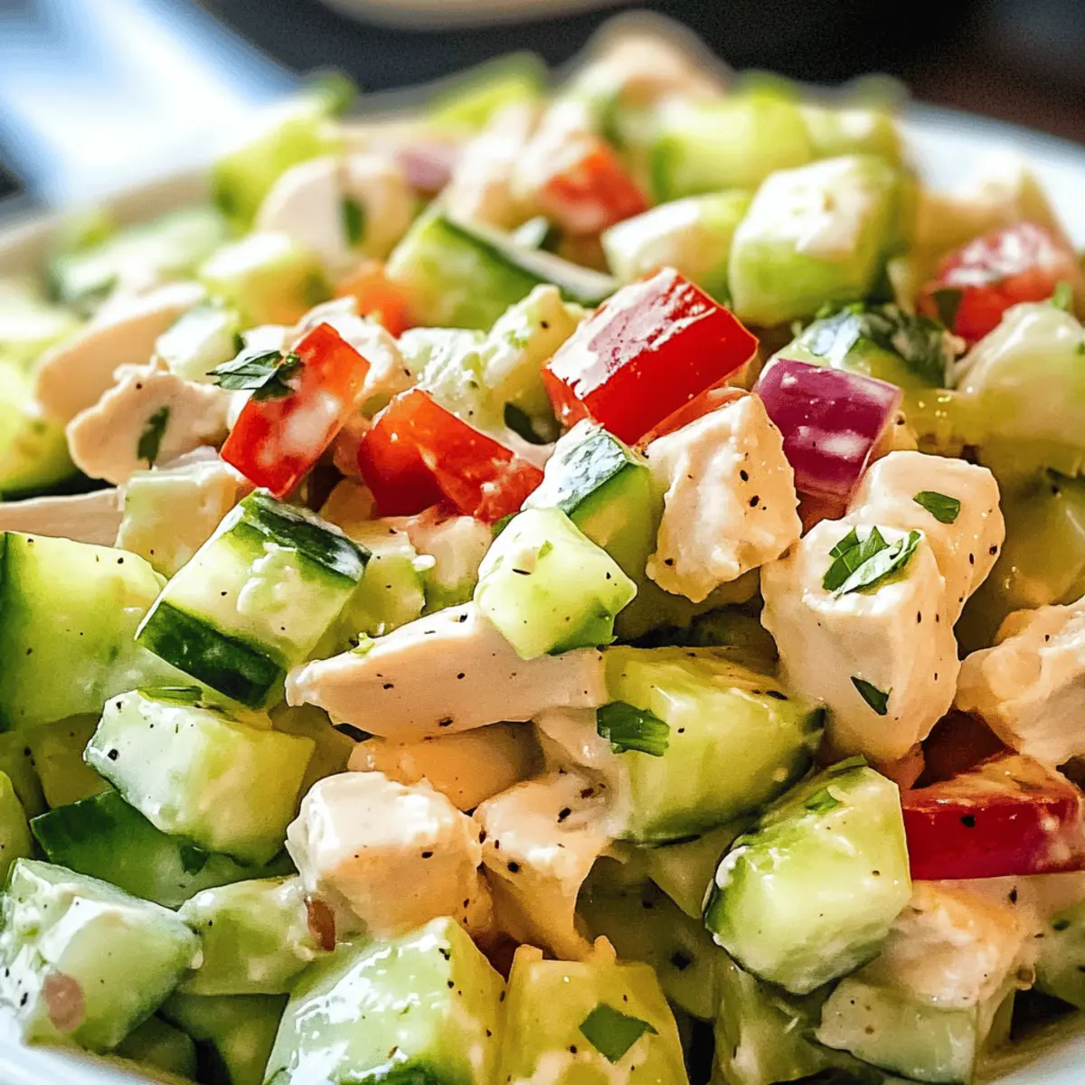 Salade de poulet au concombre rafraîchissante