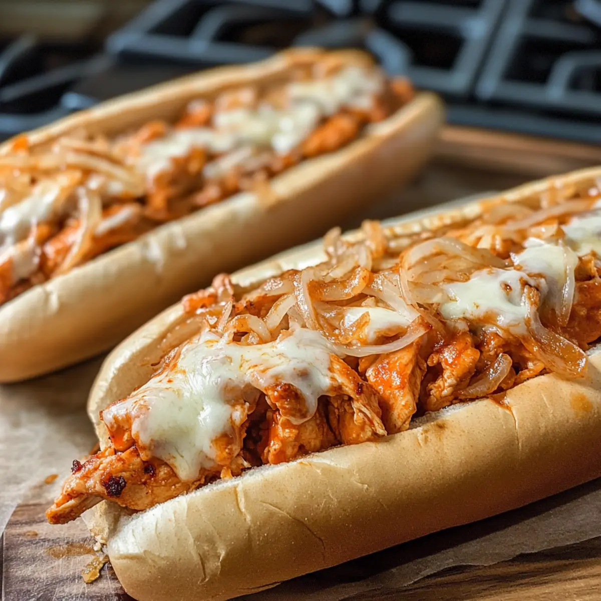 Fromage de poulet Buffalo cheesesteak réconfortant