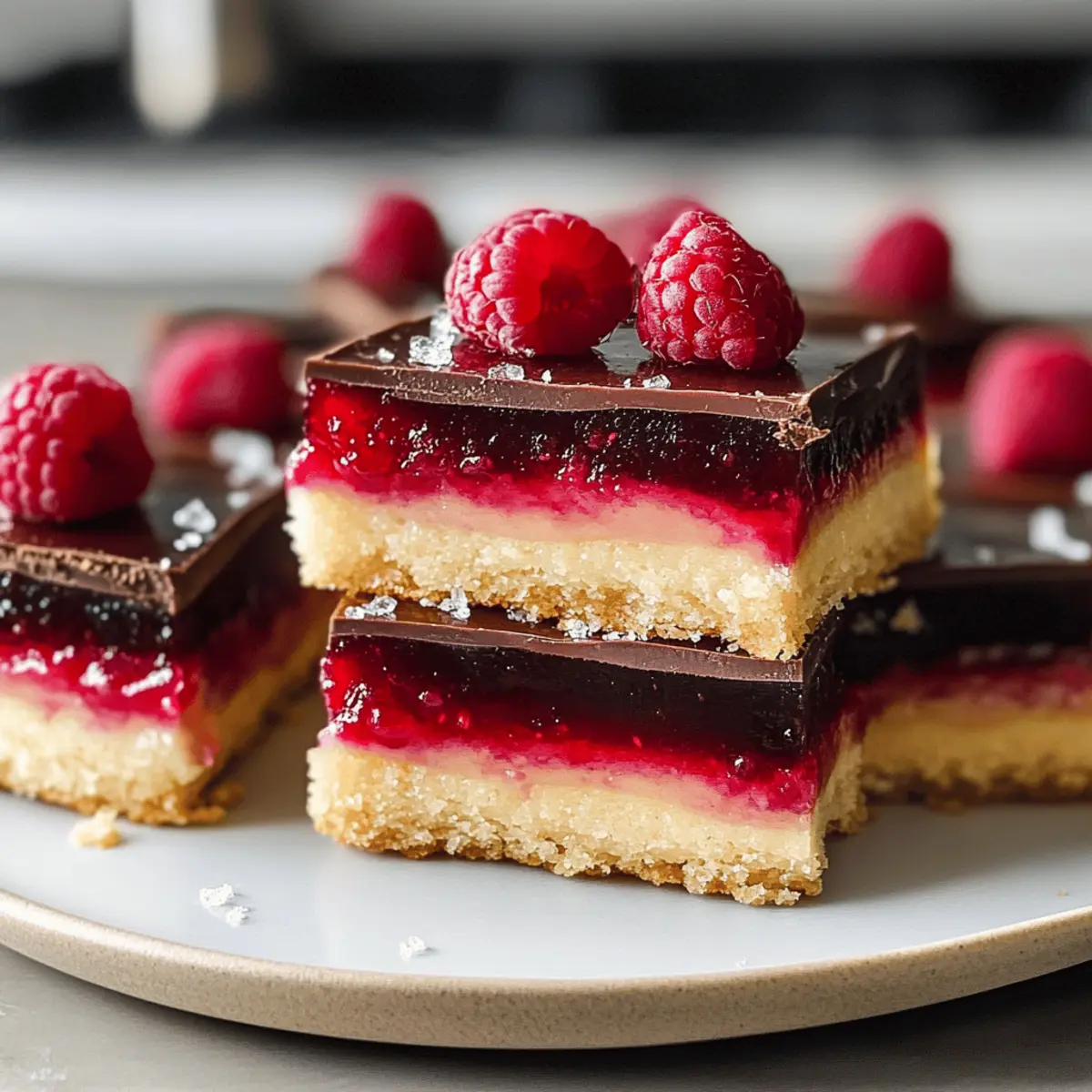 Shortbread millionnaire au caramel et framboise vegan