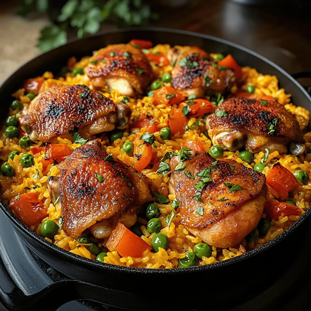 Riz avec Poulet Savoureux en Un Seul Plat