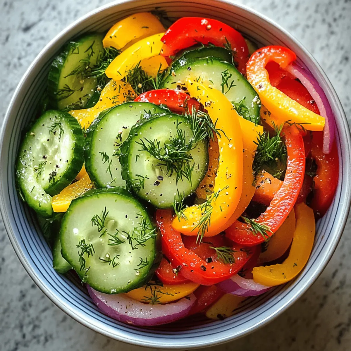 Salade de poivron doux au concombre pleine de fraîcheur
