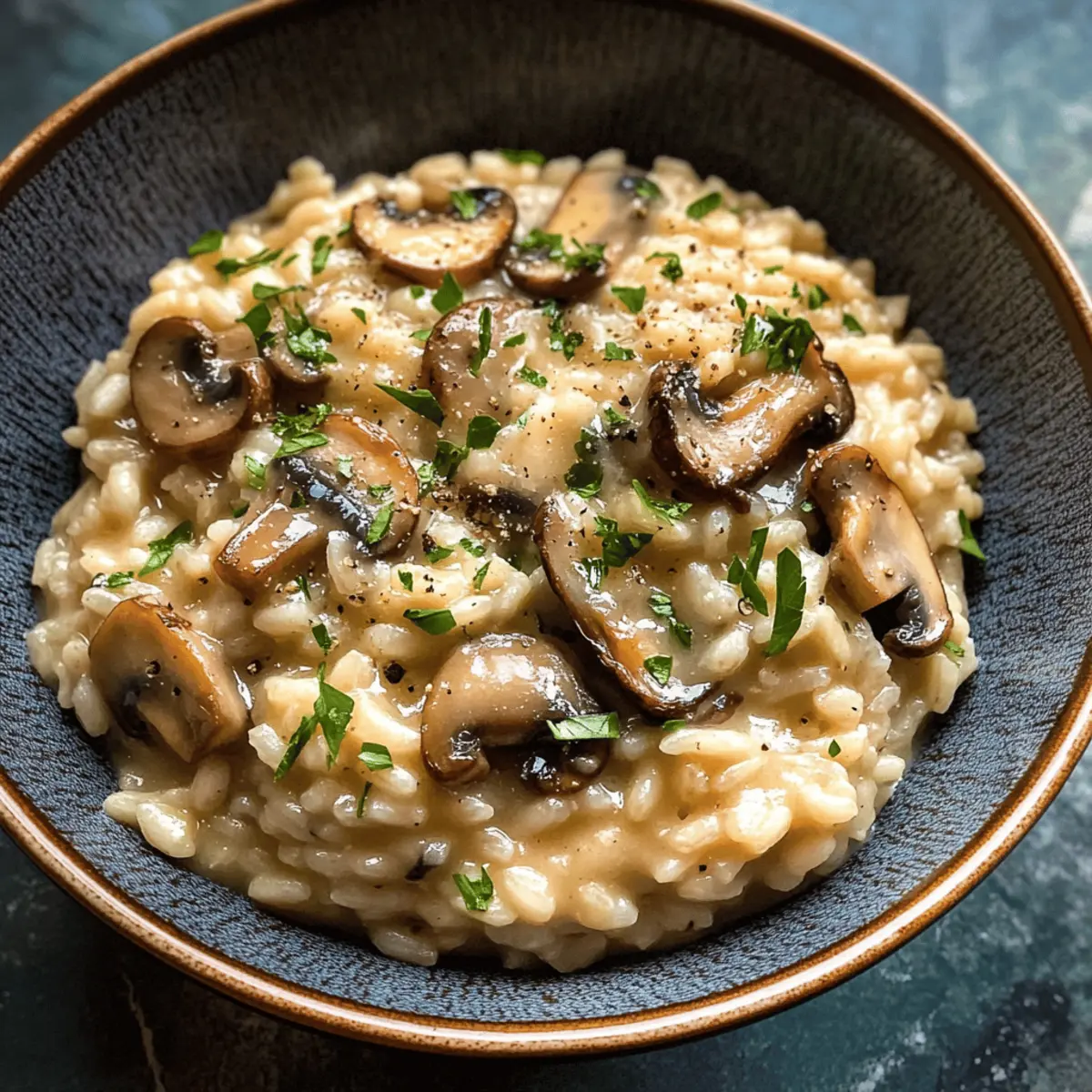 Risotto aux champignons végan crémeux et savoureux