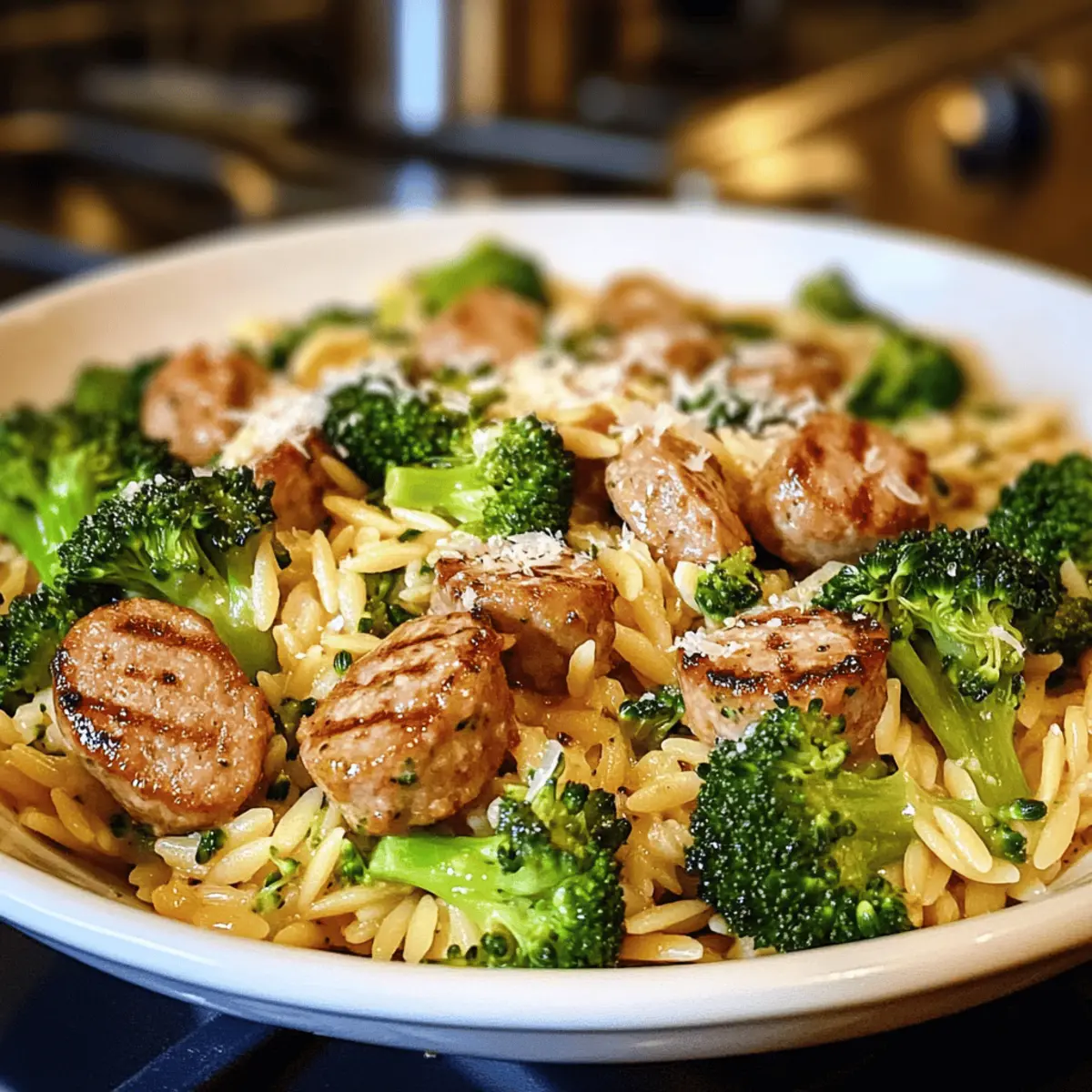 Saucisse de poulet brocoli orge rapide et délicieuse