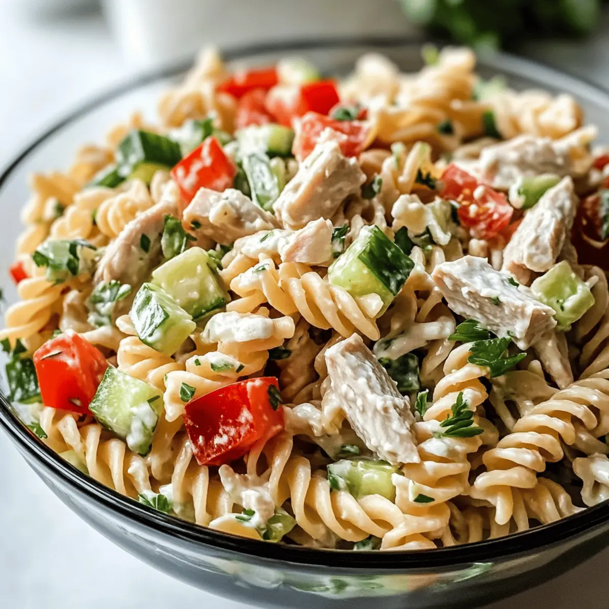 Salade de pâtes au thon crémeuse et saine rapide