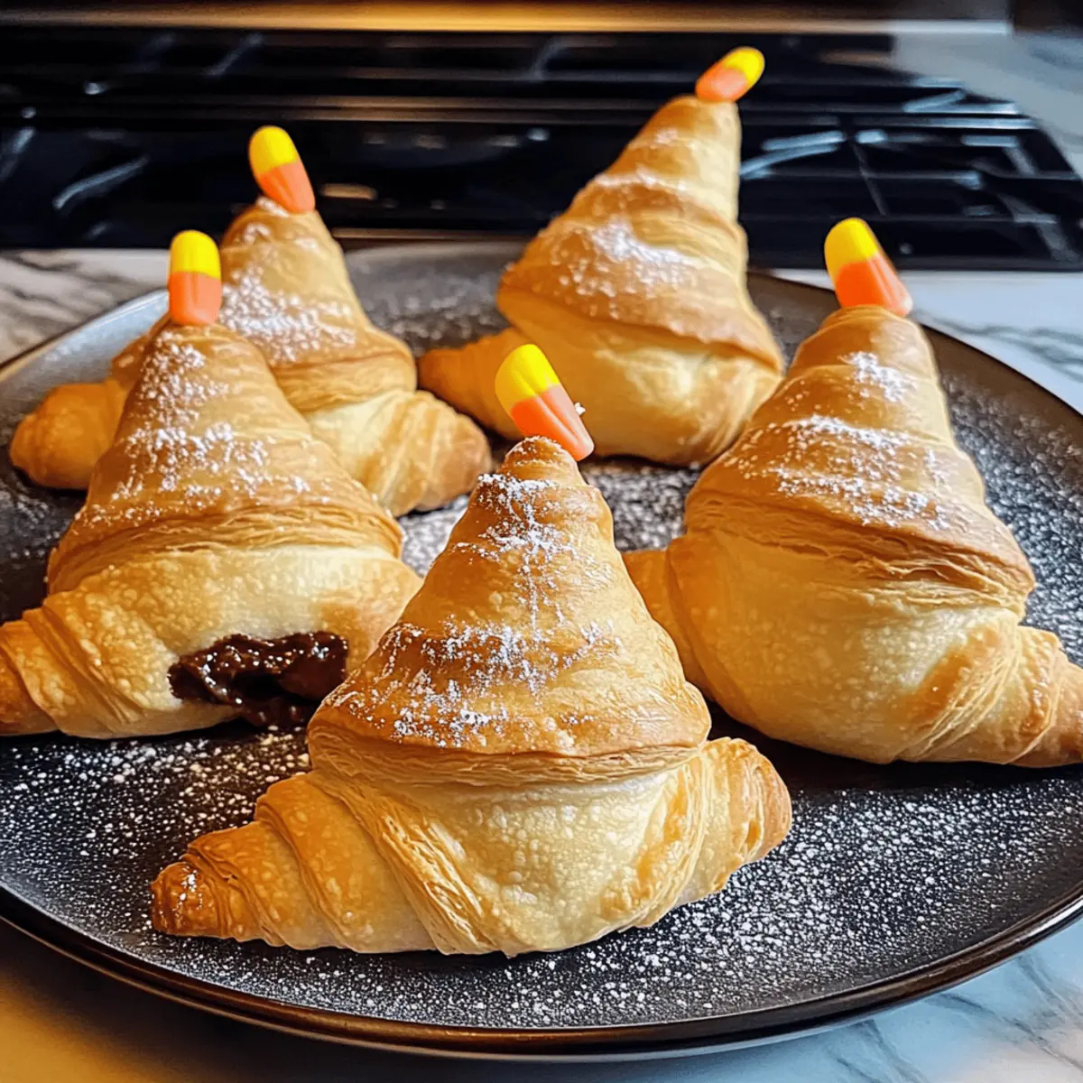 Chapeaux de sorcière en rouleaux de croissant faciles