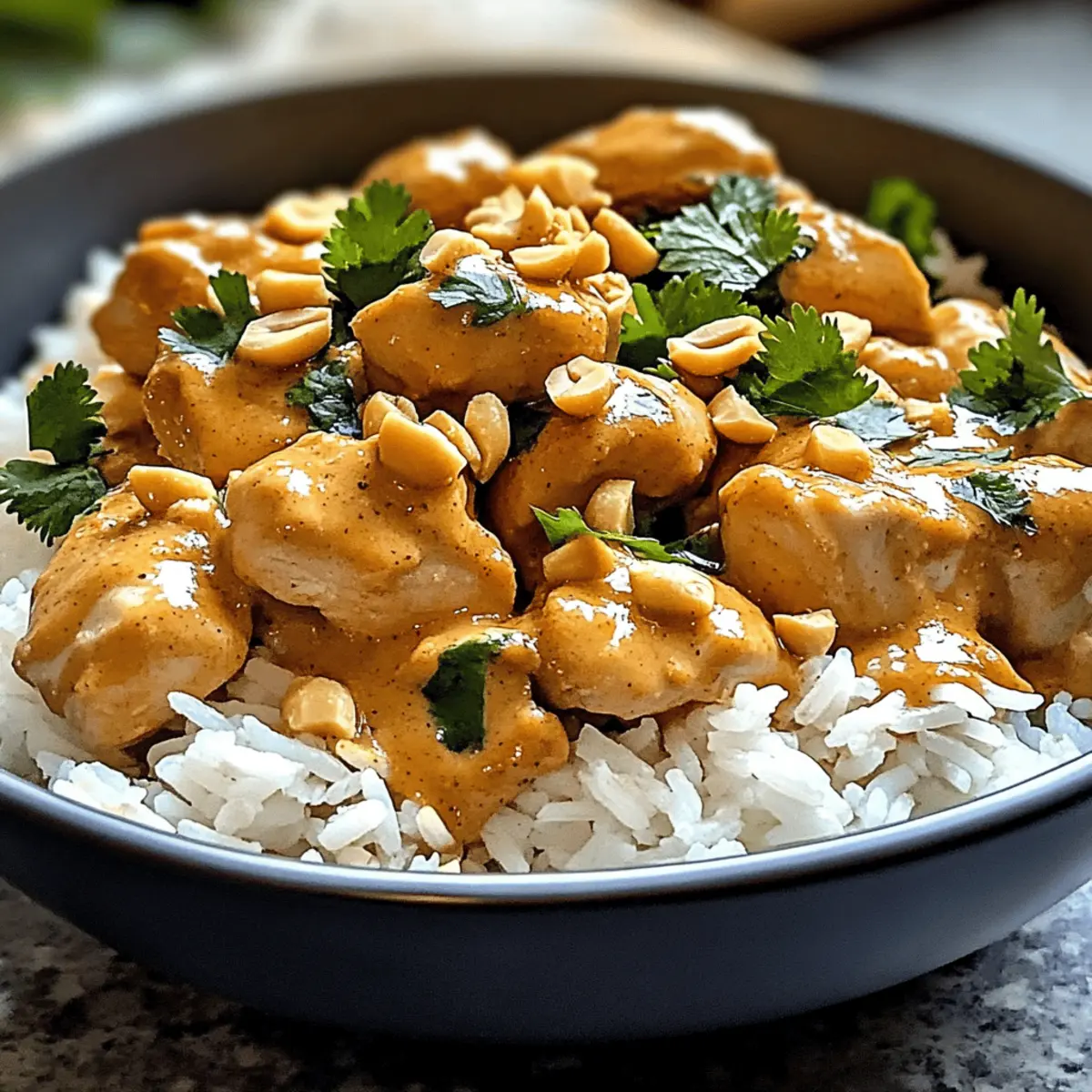 Poulet aux cacahuètes thaïlandais facile et savoureux