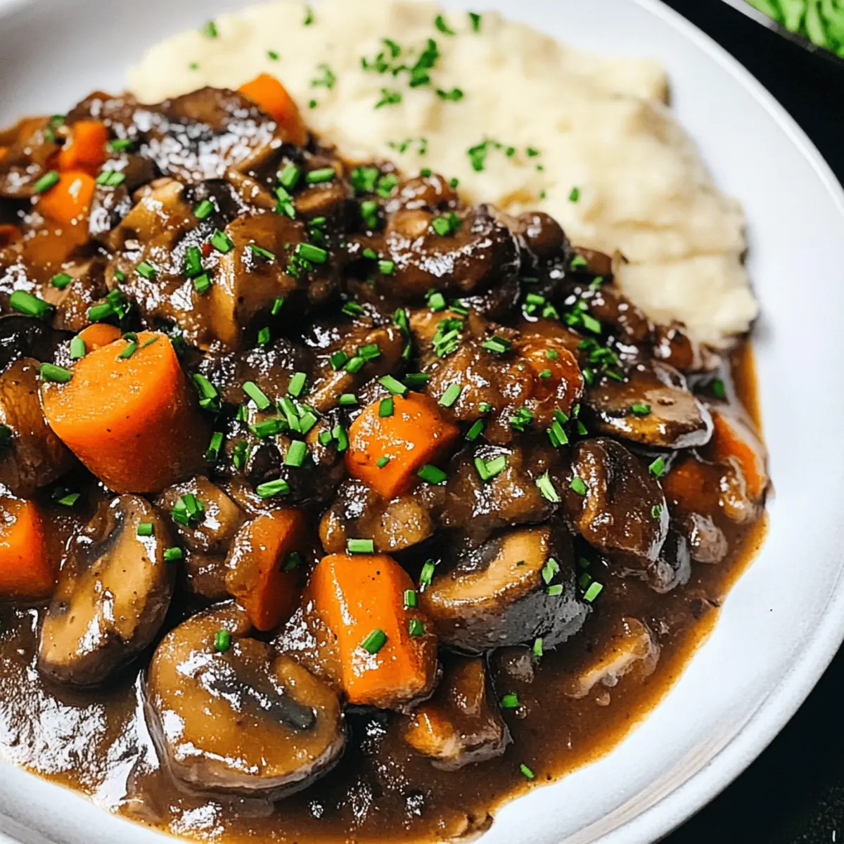 Bourguignon de champignons végan savoureux et réconfortant