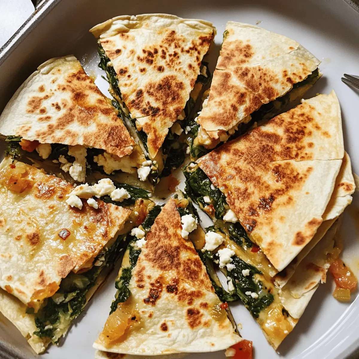 Tortillas de quesadilla à la spanakopita simplifiées