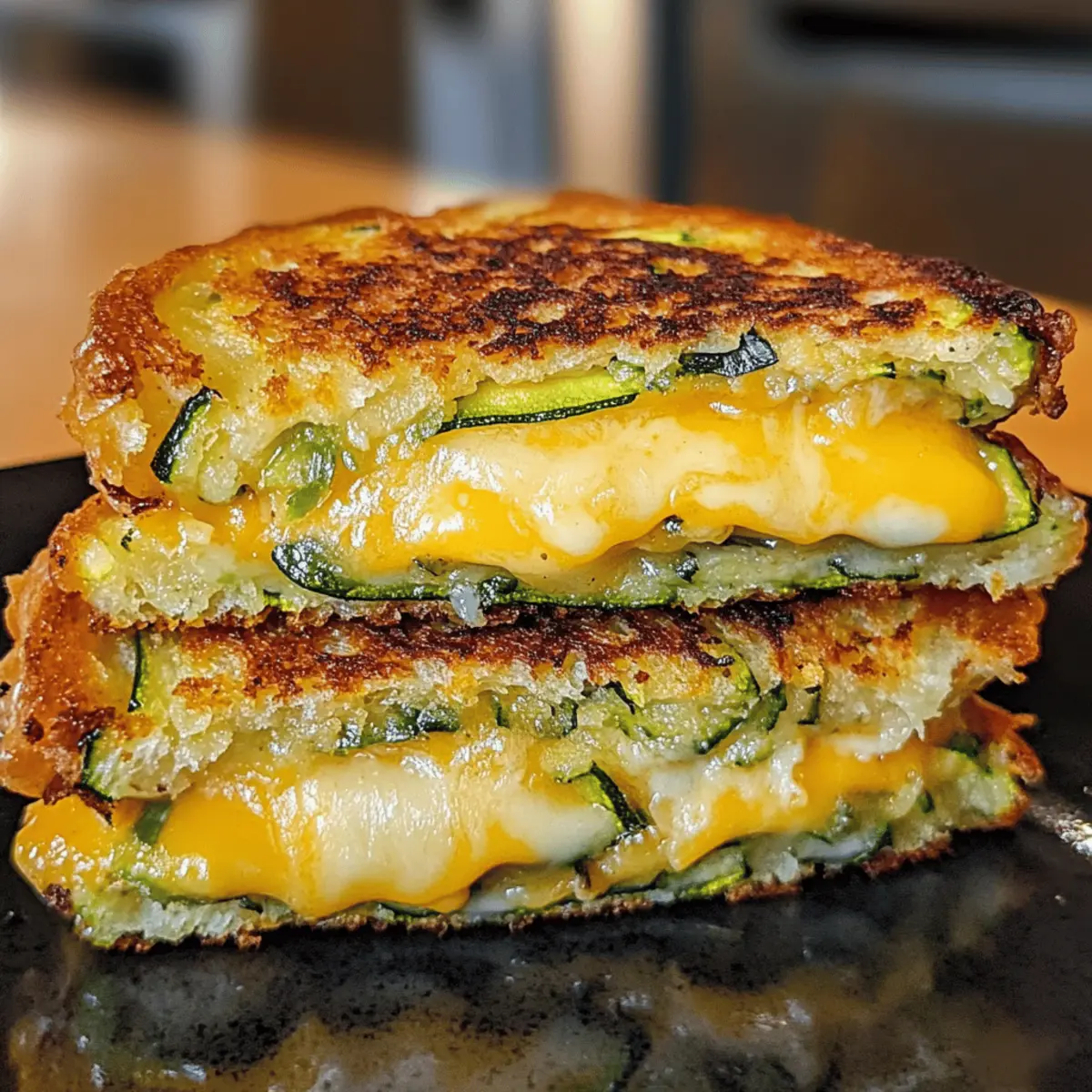 Zucchini Grilled Cheese au Beurre Ail Gourmand