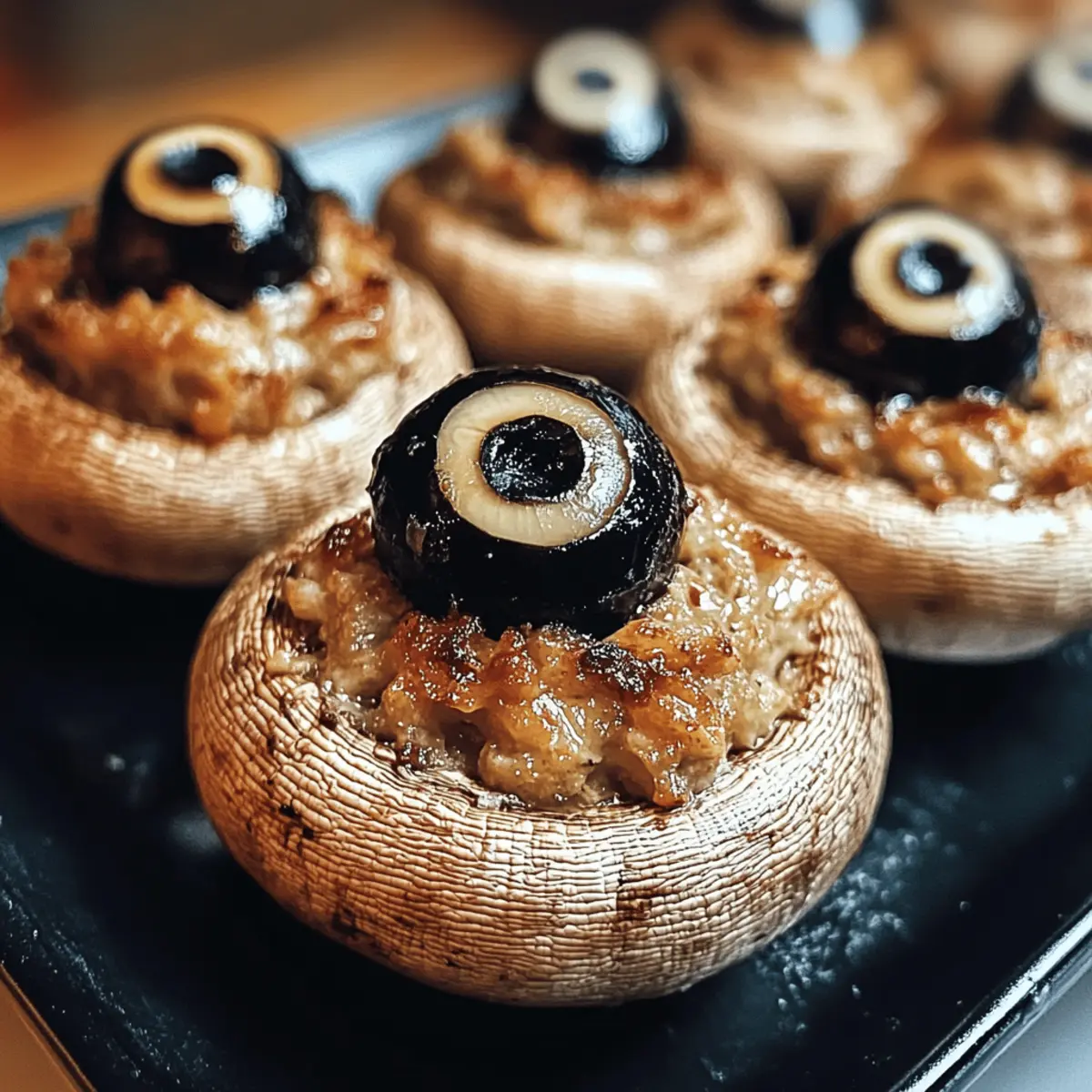 Champignons farcis en forme d’œil irrésistibles