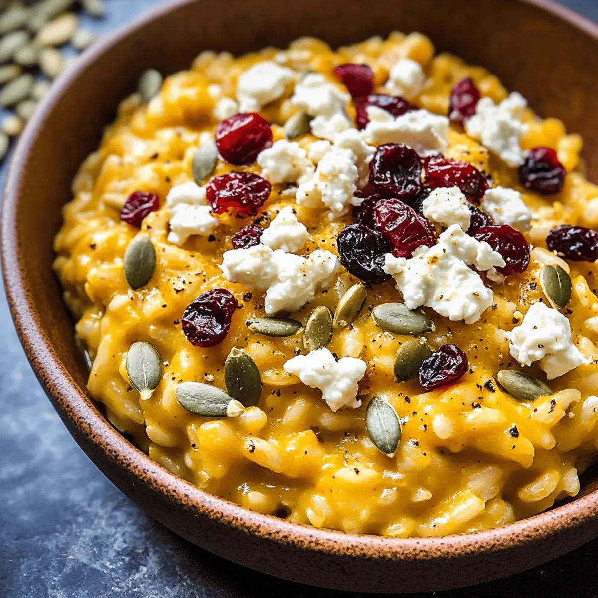 Risotto au fromage de chèvre et potiron rôti crémeux