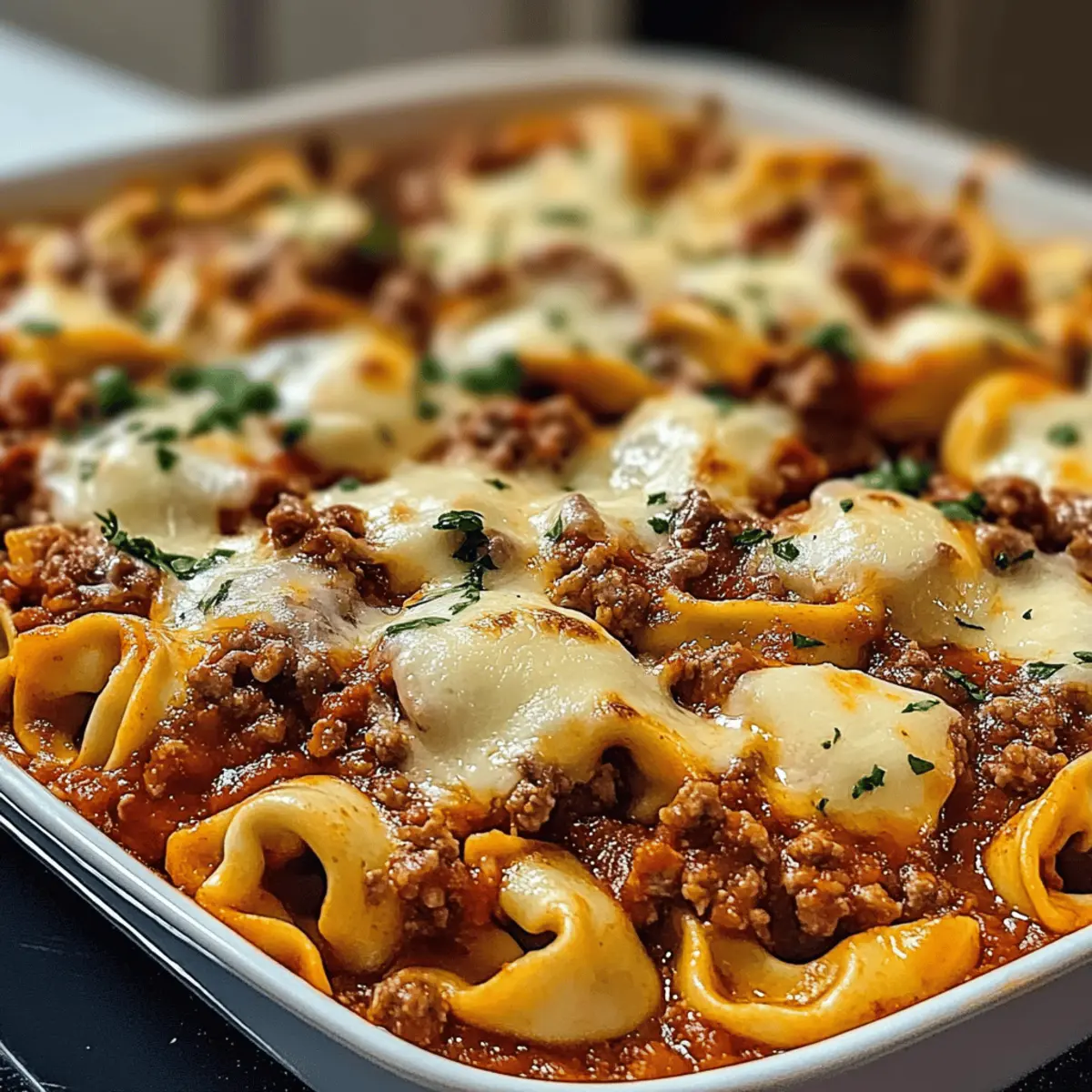 Gratin de tortellini à la viande irrésistible