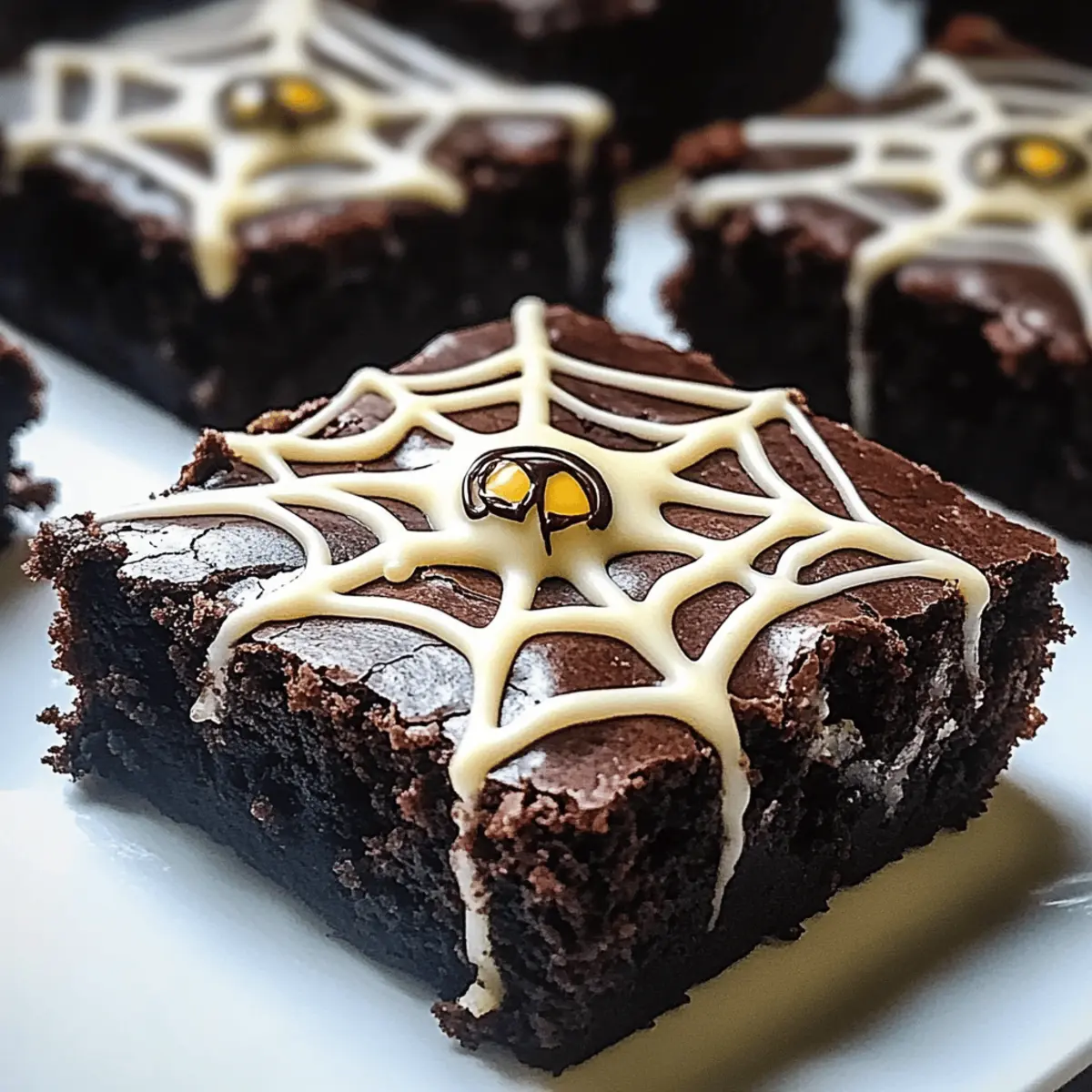 Recette de Brownies d'Halloween en Toile d'Araignée
