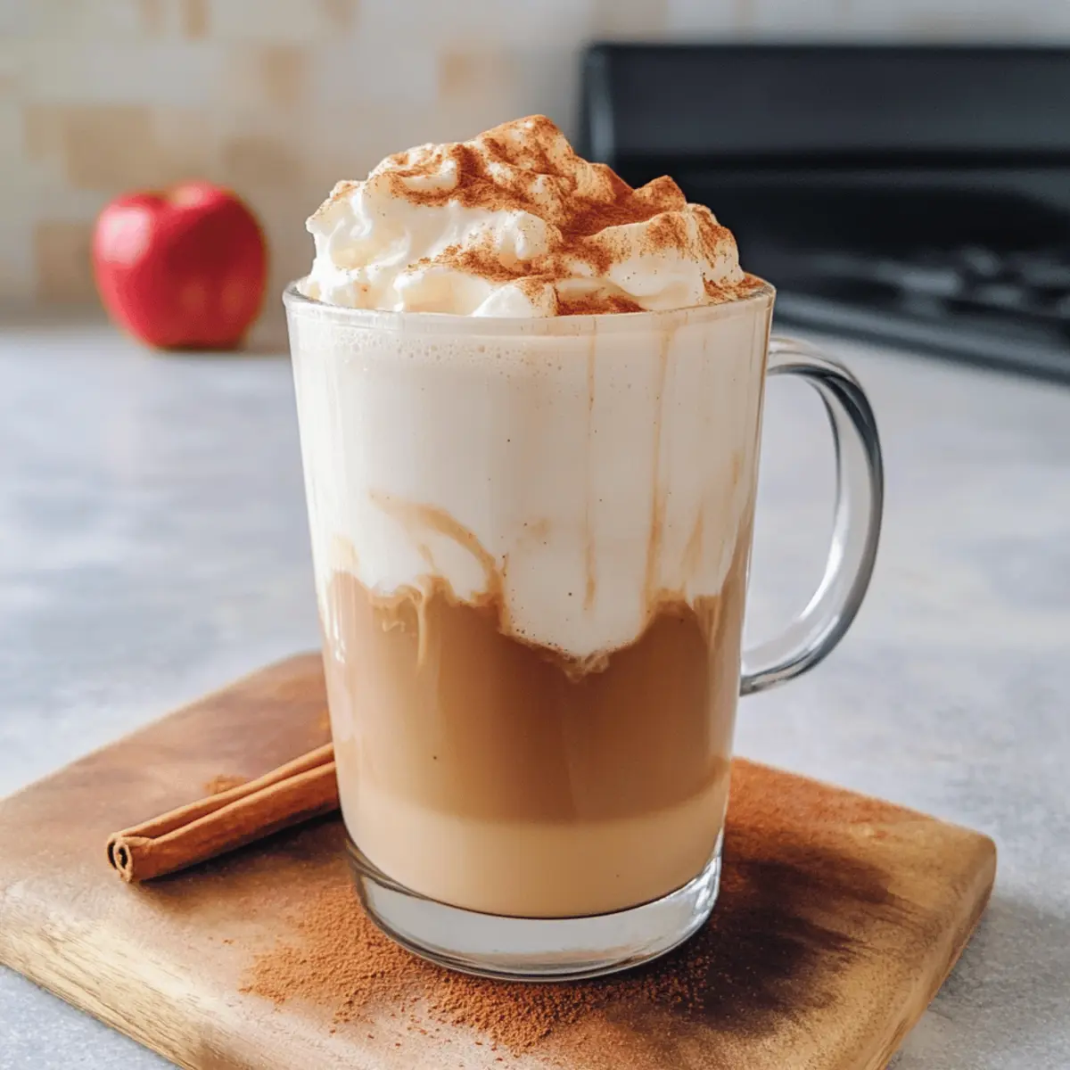 Chai latte crémeux à la pomme glacée à faire chez soi