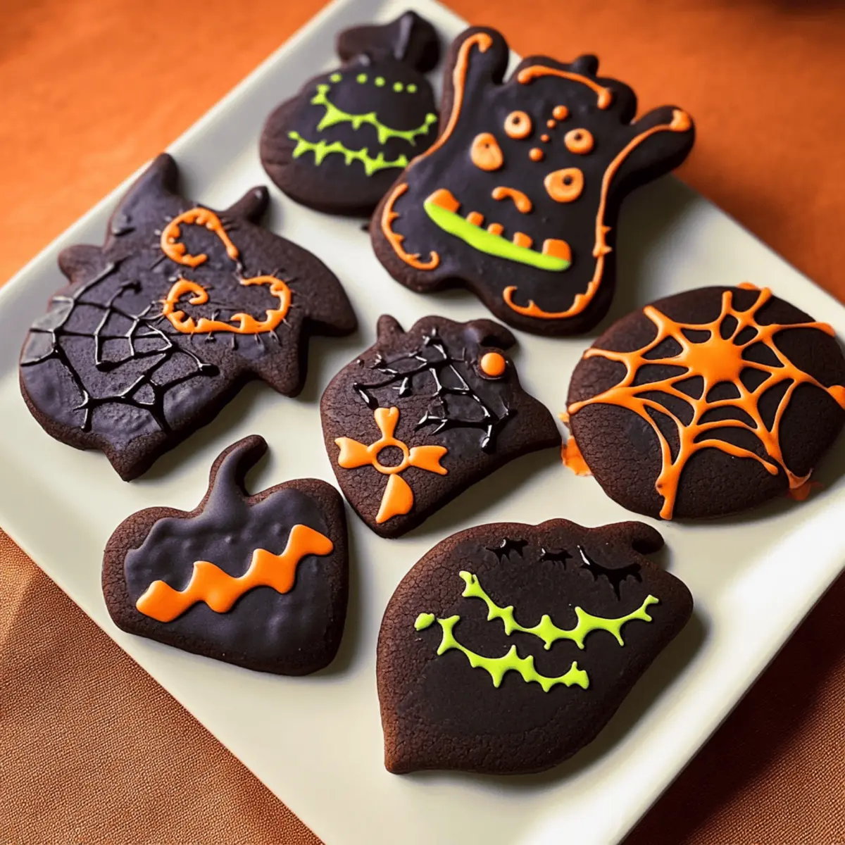 Biscuits décorés d’Halloween au chocolat irrésistibles