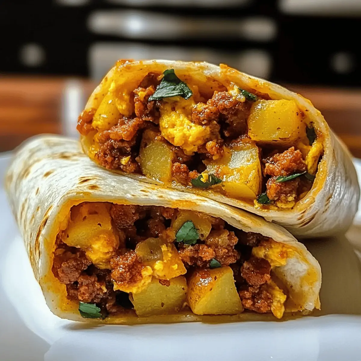 Burritos de petit-déjeuner aux pommes de terre et chorizo