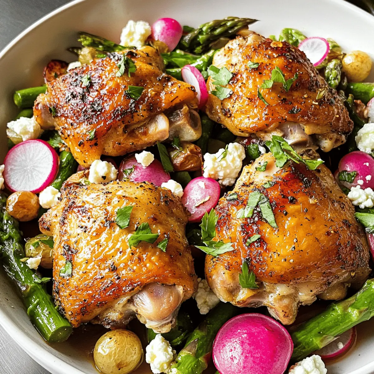 Poulet croustillant primavera en une seule poêle