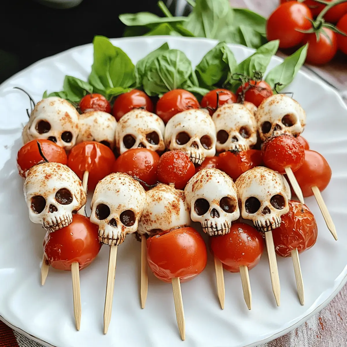 Brochettes de Salade Caprese d’Halloween Gourmandes