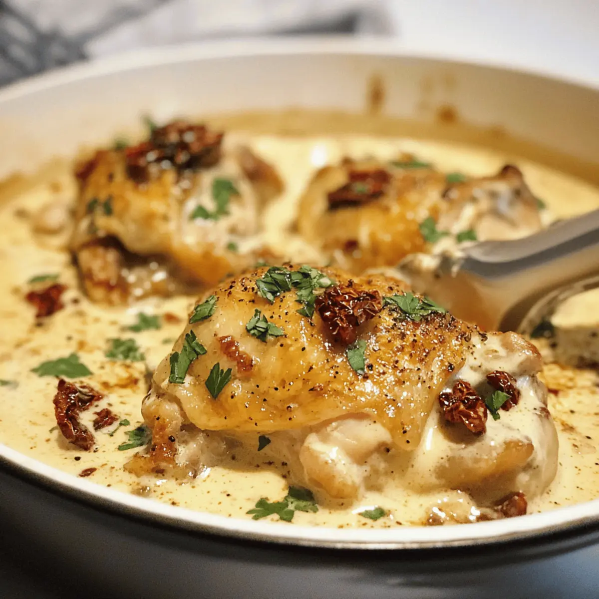 Cuisses de poulet crémeuses à l’ail faciles et rapides