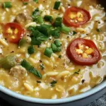 Soupe de poivrons bananes farcis d'orzo savoureux