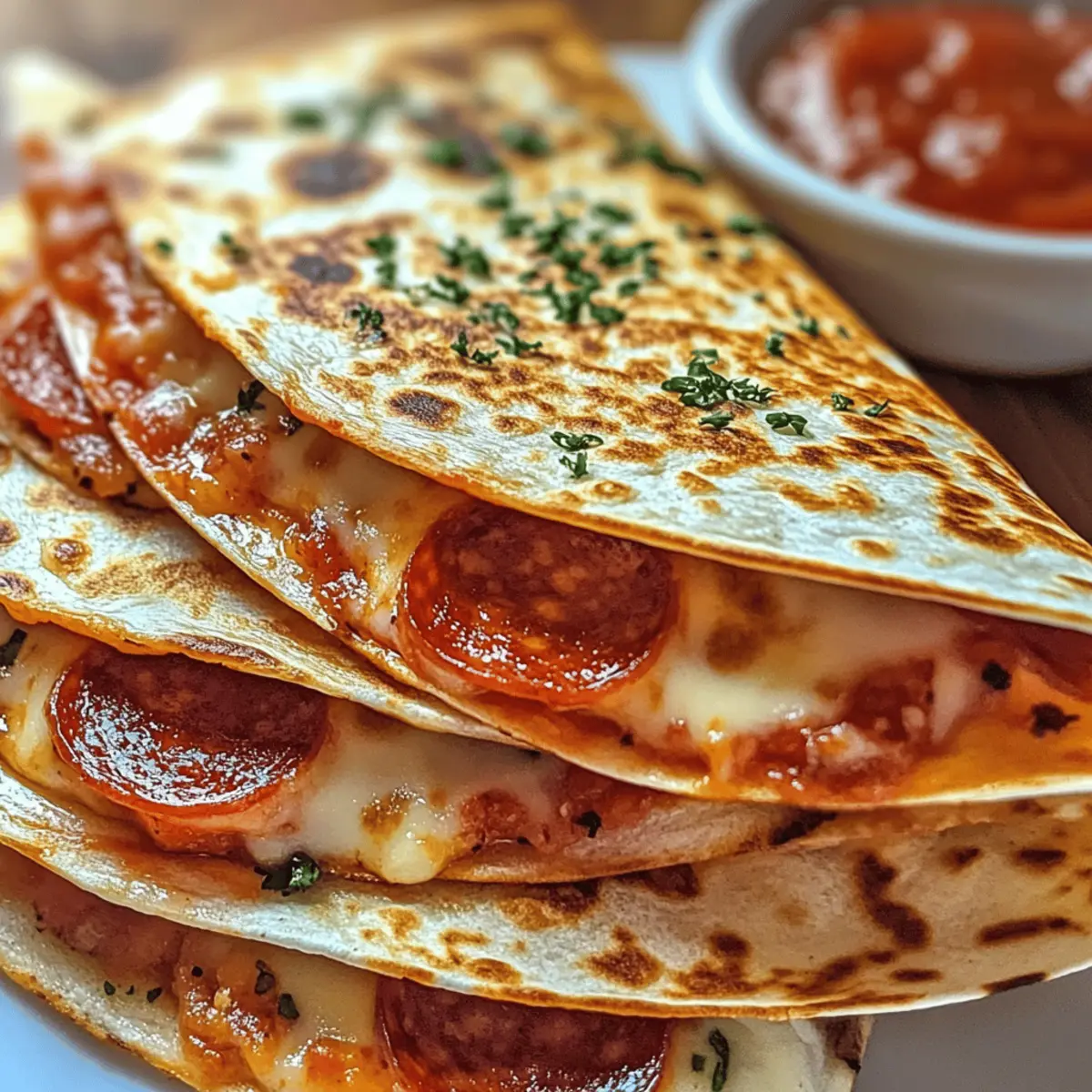 Quesadillas au pepperoni faciles et savoureuses