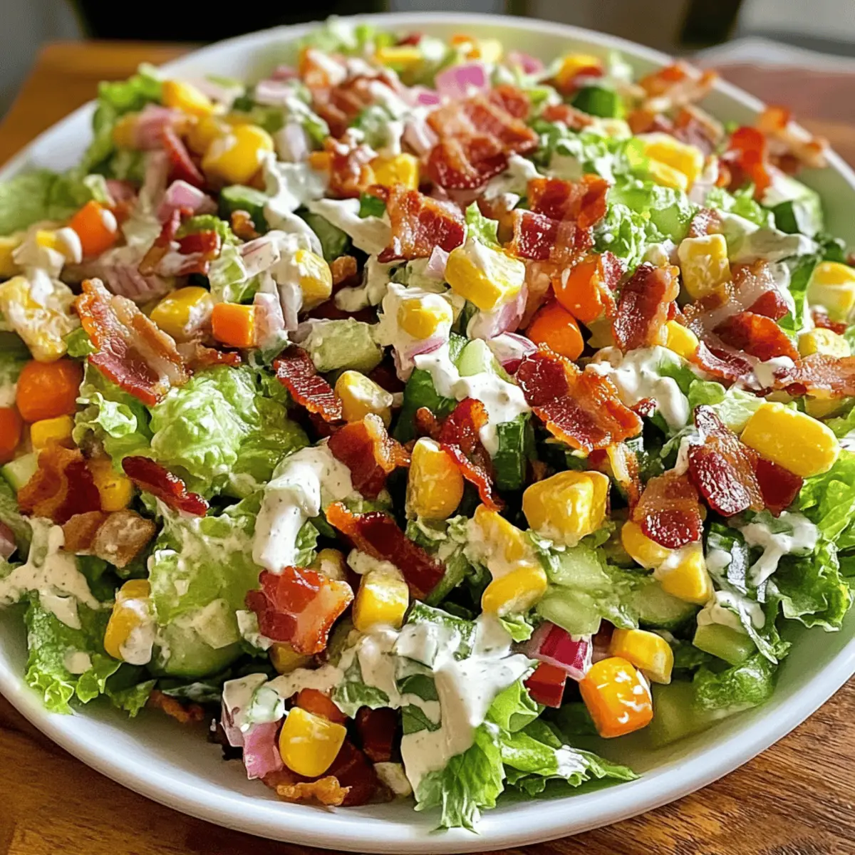 Salade hachée au bacon ranch facile et délicieuse