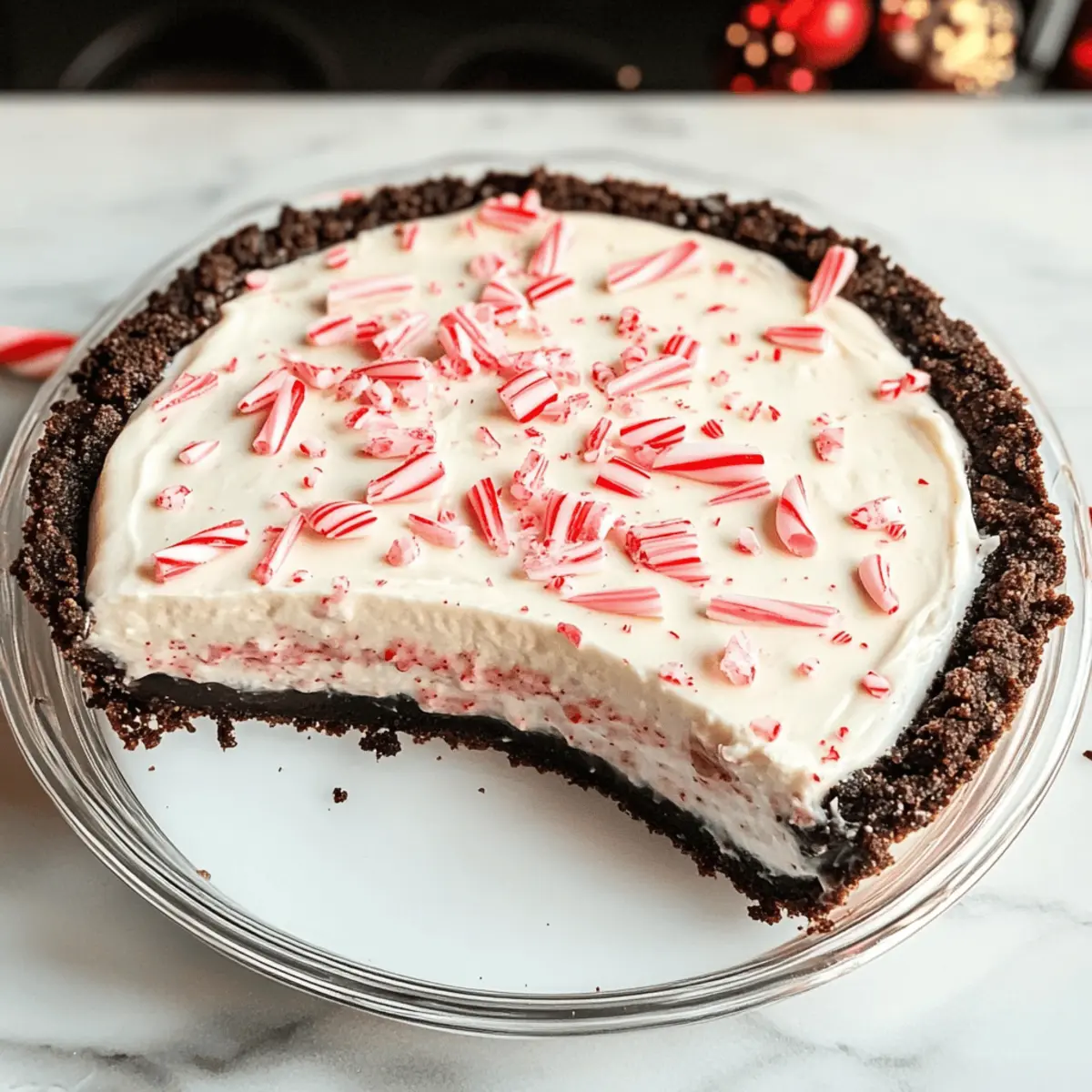 Tarte à la menthe poivrée de Noël sans cuisson à adorer