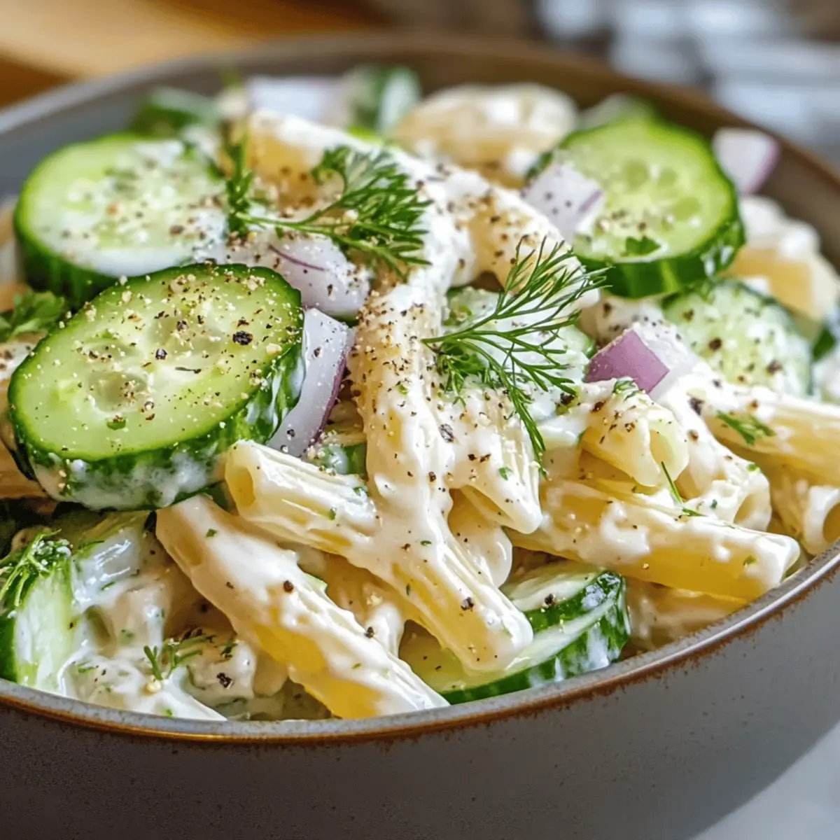 Salade de pâtes au concombre légère et rafraîchissante