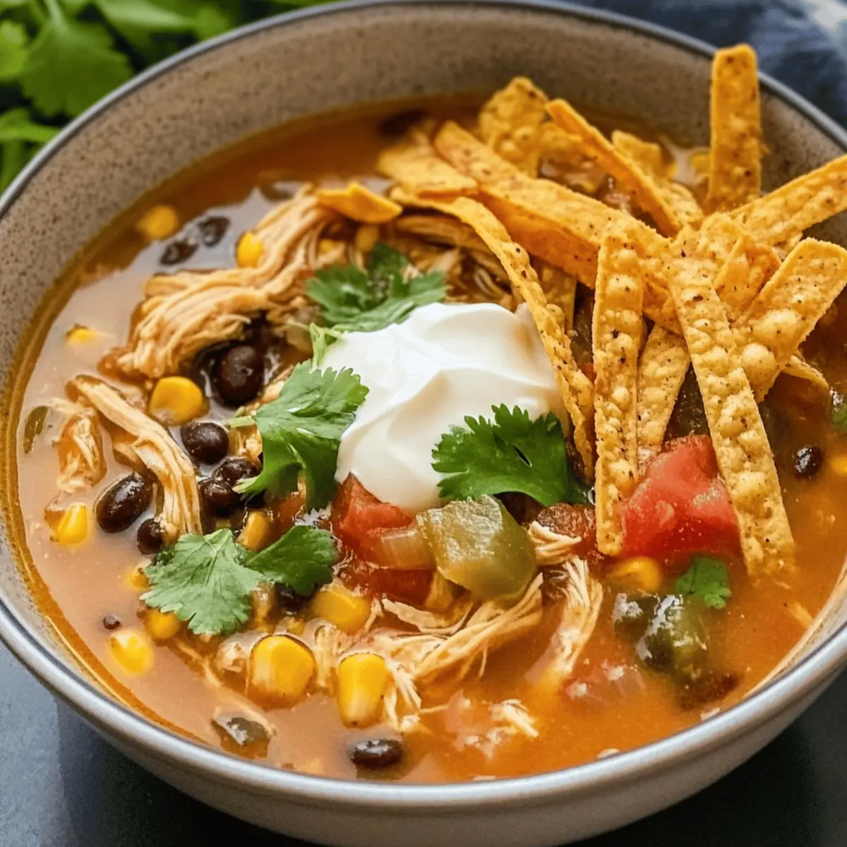 Soupe de tortilla au poulet réconfortante et rapide